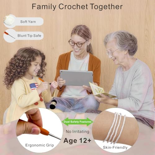 LuNuaFvy Crochet Kit for Beginners, Adults & Kids - Complete Animal Starter Kit to Make 2 Cute Dragons, Easy-to-Follow Book & Video Tutorial, Soft Yarn, Gift & Storage Bags - Image 5