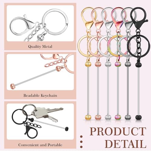 Tondiamo 24 Pcs Beadable Keychain Bar - Image 4