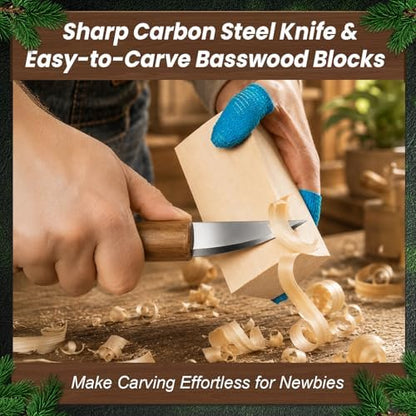 Wood Carving Kit, 13Pcs Whittling Kit with Carving Knives for Beginners - Image 6