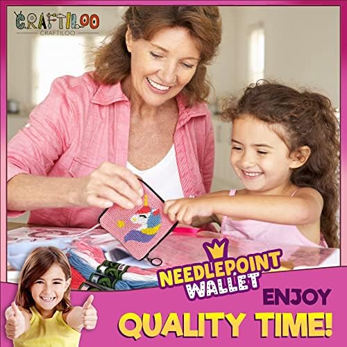 Needlepoint Kit for Kids Ages 6-12 - Unicorn Wallet Cross Stitch Craft - Image 5