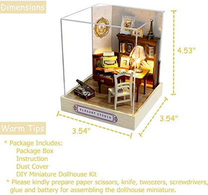 DIY Miniature Dollhouse Kit with Furniture Plus Dust Proof for Teens Adults - Image 6
