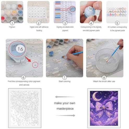 Bozfoxa Paint by Numbers Kit for Adults Beginner Purple Moon Bow - Image 3