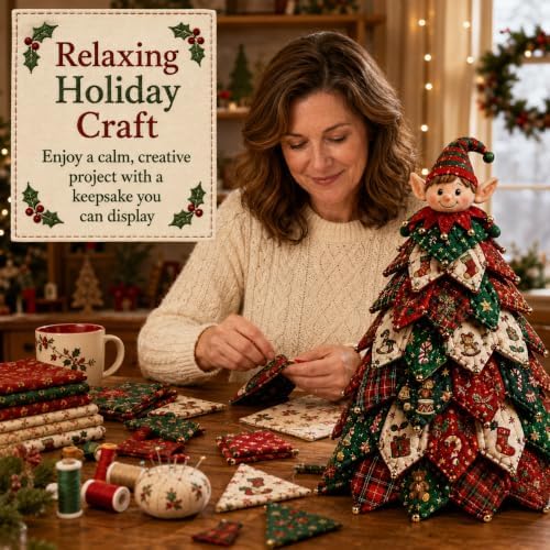 2026 New Christmas & Halloween DIY Quilted Fabric Tree Kit, 3D Layered Sewing Craft Set for Beginners, Christmas Tree Quilt Kit, Handmade Tabletop Holiday Decor, Gift for Craft Lover - Image 7