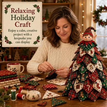 2026 New Christmas & Halloween DIY Quilted Fabric Tree Kit, 3D Layered Sewing Craft Set for Beginners, Christmas Tree Quilt Kit, Handmade Tabletop Holiday Decor, Gift for Craft Lover - Image 7