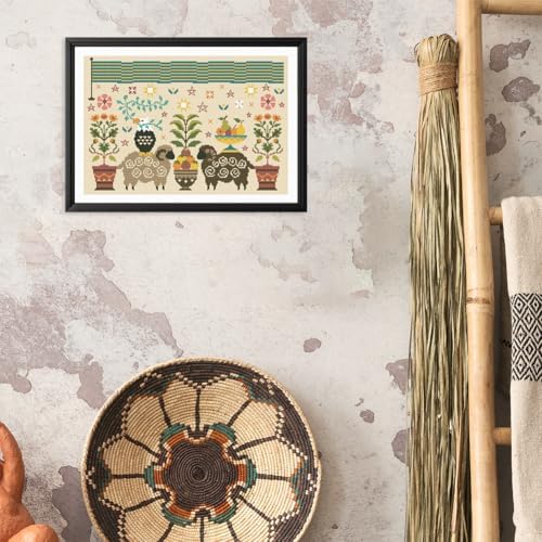 FREEBLOSS 11CT Cross Stitch Kit Stamped Cross Stitch Craft Kit with Stitching Guide for Beginners Folk Painting Embroidery Set Crossstitch Wall Hanging Set 13.8x19.7inch - Image 6