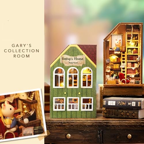 MAGQOO DIY Miniature Dollhouse Kit with Furniture 1:100 Scale Creative Room Mini Wooden Doll House Accessories DIY Miniature House Kit(Garys Collection Room) - Image 3