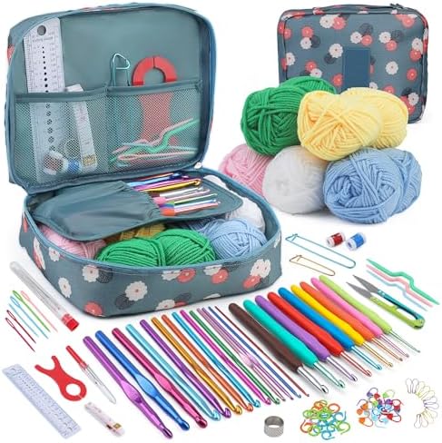 Pnytty 107Pcs Crochet Kit for Beginners Adults, Crochet Starter Kits by Pnytty