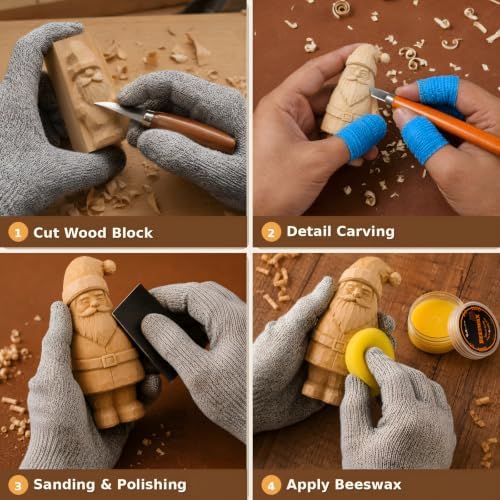 26 in 1 Complete Wood Carving Kit for Beginners with Leather Storage Bag - Image 4