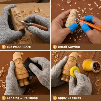 26 in 1 Complete Wood Carving Kit for Beginners with Leather Storage Bag - Image 4