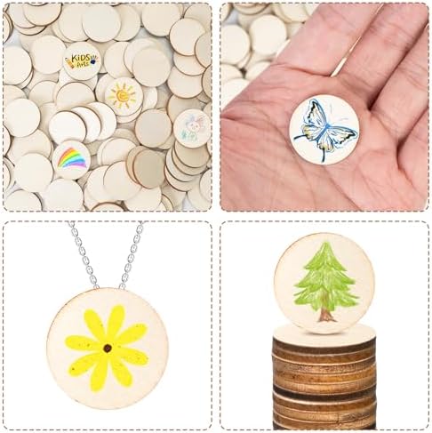 150 Pack Unfinished Plywood Wood Circles 1 Inch, 0.098" Thick Round Wooden Discs Blanks for Crafts, Painting, Staining, Wood Burning, Engraving, DIY Tags, Tokens, Game Pieces - Image 6