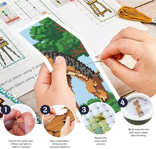 ORIGACH 6 Set Horse Cross Stitch Bookmark Kit for Beginner - Image 4