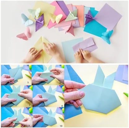 MECCANIXITY 50 Sheet Origami Paper Double Sided Light Yellow 5x5 Inch Square Sheet for Art Craft Project, Beginners, Gifts Decor - Image 5