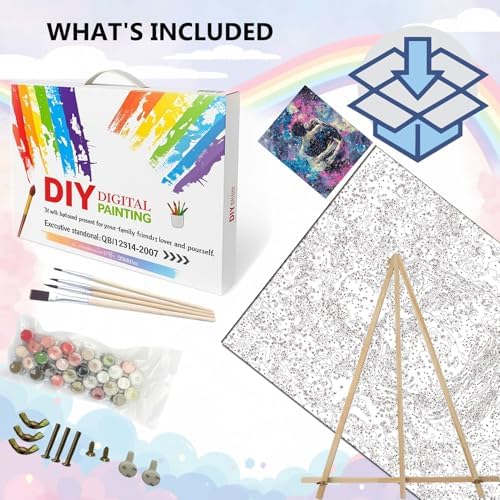 BAISITE Paint by Numbers Kit for Adults Beginners,16" Wx20 L Canvas for Painting Kits for Adults in Colorful Box-Cosmic Hug 8217-Already Stretched on a Wooden Frame - Image 3