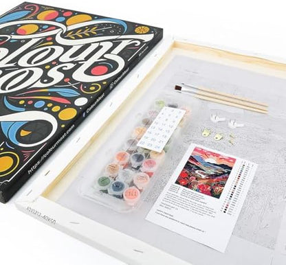 ColourMost's Original Paint by Numbers Kits-Serenity Mandalas #03 (16"x16" / 40x40cm) Includes Paints, Canvas, and Brushes -Wood-Framed Canvas (Pre-Stretched) - Image 6