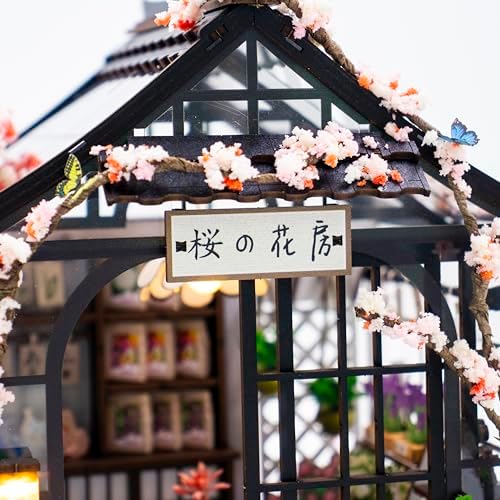 MAGQOO DIY Miniature Dollhouse Kit DIY Miniature House Kit Tiny Mini House Kits with Furniture 1:24 Scale 3D Puzzles(Spring Sakura) - Image 3