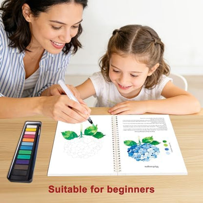 Flowers Watercolor Workbook, Watercolor Painting Book Kit - Image 6