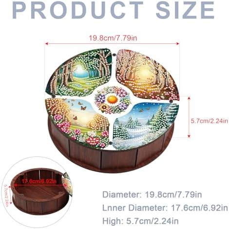 DIY Diamond Painting Fruit Bowl Storage Box, Four Seasons Scenery Decorative Tray Diamond Painting Craft Set, for organising Desk Items, a Versatile and Creative Handmade Gift - Image 2