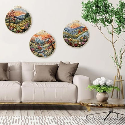 SCECALA 3 Pack Mountain Tree Landscape Embroidery Kit - Image 5
