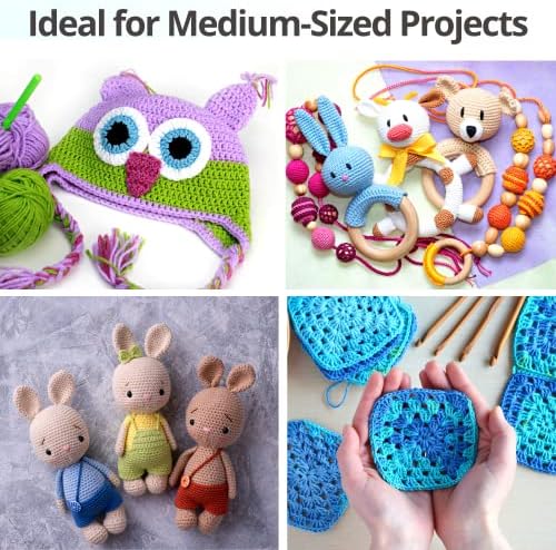 Piccassio Crochet Kit for Beginners – Complete Starter Set for Adults & Teens with 20 Yarn Colors, Hooks, Book & Organizer Bag – Learn to Make Amigurumi, Plushies & Handmade Gifts - Image 6