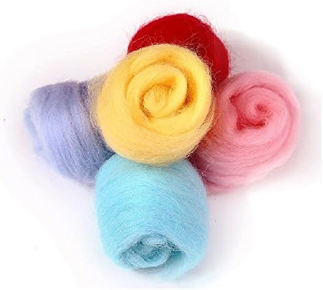 MOMODA BAODLON 50 Colors Fibre Wool Yarn Roving for Needle Felting Hand Spinning DIY Craft Materials