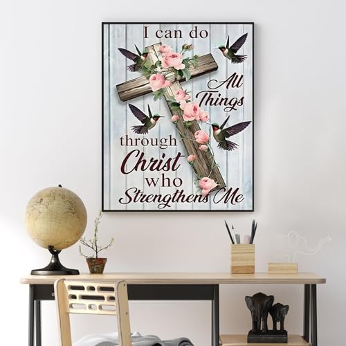 Yezavesu Cross Paint by Numbers Kit for Adults Beginner, Inspirational Adult Paint by Number Kits on Canvas Without Frame, DIY Acrylic Painting by Numbers for Home Wall Decor Gift 16x20 Inch - Image 6
