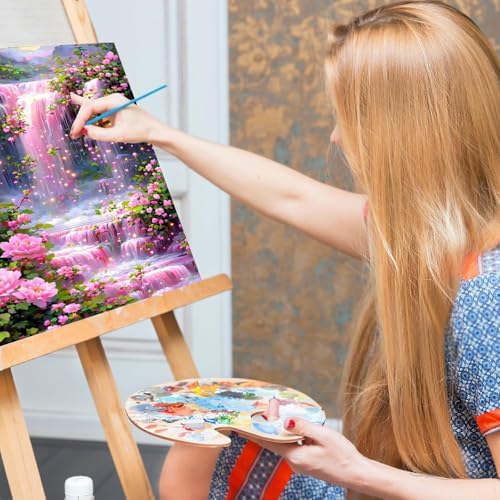 Mrnsiet Paint by Numbers Kit for Adults Beginners, Waterfall Landscape Adult Paint by Numbers on Canvas, Without Frame Acrylic Painting Crafts for Home Decor (16x20inch) - Image 5