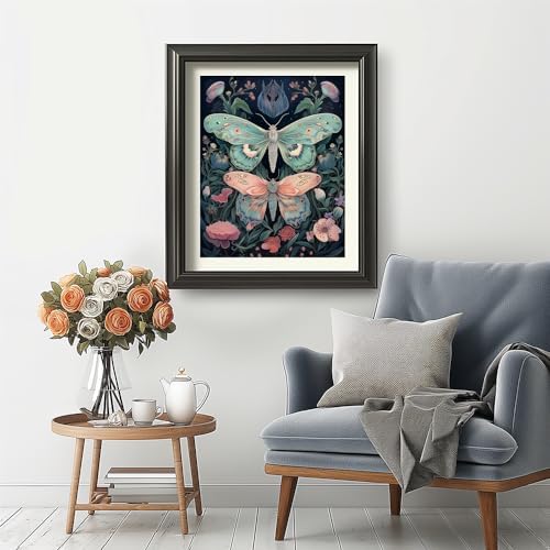 Natuyalo Paint by Numbers Kit for Adults Beginners and Kids, 16" Wx20 L Canvas Pictures Drawing Acrylic Paintwork with 3 Pcs Paintbrushes, Butterflies in Flowers - Image 3