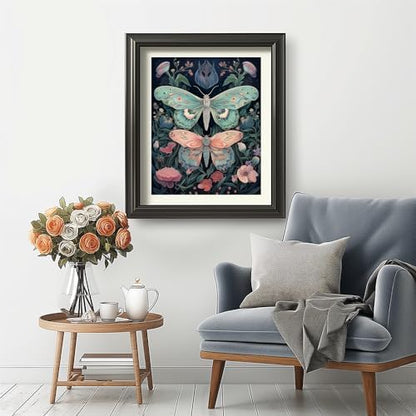 Natuyalo Paint by Numbers Kit for Adults Beginners and Kids, 16" Wx20 L Canvas Pictures Drawing Acrylic Paintwork with 3 Pcs Paintbrushes, Butterflies in Flowers - Image 3