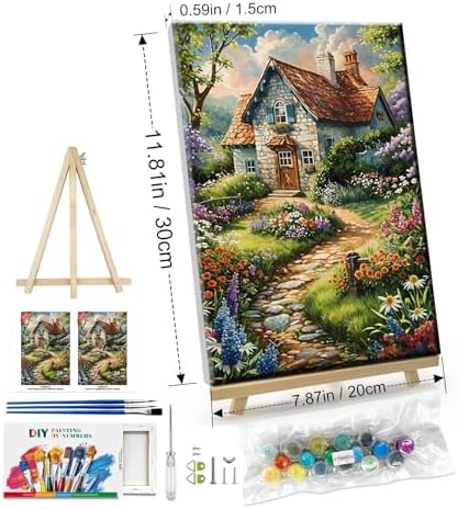 ATDMS House Flowers Paint by Numbers Kits for Adult with Frame, 8x12 Inch - Image 6