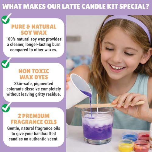 Kalakaram Latte Candle Making Kit | Make 3 Aromatic Candles with Natural Soy Wax | Perfect for Beginners, Home Décor & Gift Set | DIY Candle Kit for Home Décor, Gifting & Hobby Craft (Latte Theme) - Image 5