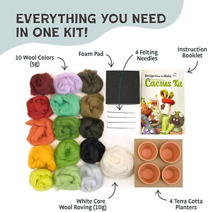 Woolbuddy Needle Felting Kit Starter Set (Cactus & Succulent) for Adults - Image 3