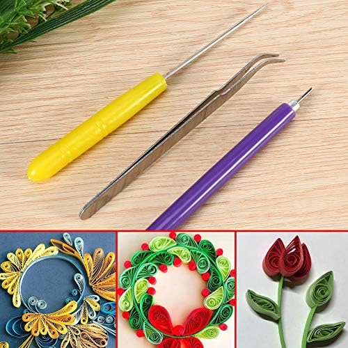 Culnflun 3pcs Quilling Paper Tools Set Slotted Pen Tweezer Needle Pins, DIY Paper Craft Roller Tool Kit for Card Making Scrapbooking Beginners Adults - Image 5