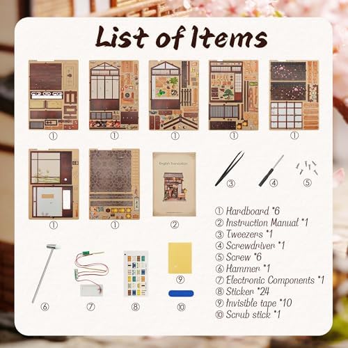 Book Nook Kit, Sakura Tea Pavilion 3D Wooden Puzzle DIY Gift - Image 6