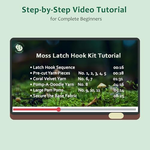 msamiagfn Latch Hook Kits for Adults Beginners with 3D Moss Design Coasters, 2 Pack - DIY Craft Hobbies for Women - Image 4