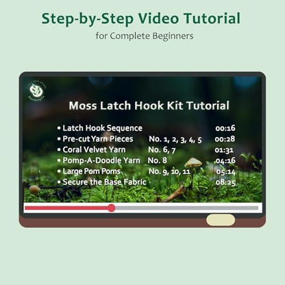 msamiagfn Latch Hook Kits for Adults Beginners with 3D Moss Design Coasters, 2 Pack - DIY Craft Hobbies for Women - Image 4