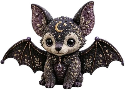 Forest DIY Patchwork Kit, DIY Fabric Animal Craft Kit, Forest Guardians Sewing Kit with Fabric & Accessories, Doll Making Set, Handmade Decor Ornament Gift for Craft Lovers (Bat) by Unknown