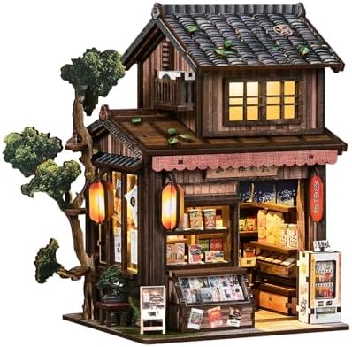 DIY Book Nook Kit with LED Light, Miniature Dollhouse, 3D Wooden Puzzle, Bookshelf Insert Decor Craft Gift (Springtime Grocery Store) by CloverClover