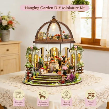 DIY Botanical Miniature House Kit with LED Light - Hanging Garden - Image 2