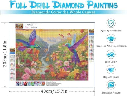 DOTSOPS 4 Pcs Hummingbird Diamond Painting Kits for Adults Round Full Drill - Image 2
