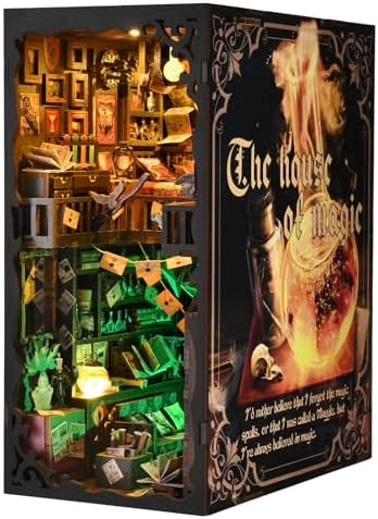 TOYQI Book Nook Kit for Adult, DIY Miniature Dollhouse Kit, Wizard's House - Image 3