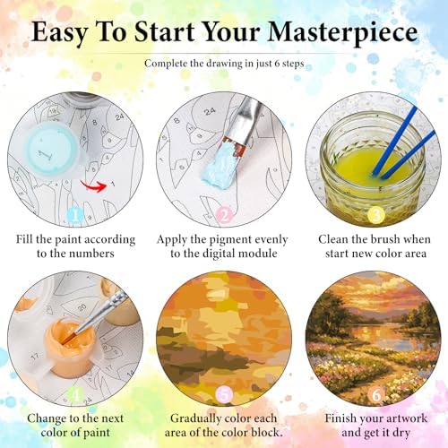 Dawnsphere Sunset Paint by Numbers Kit for Adults Without Frame 16x20 in - Image 6