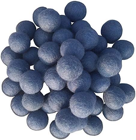 Elaine Room 2cm 20mm Wool Felt Balls Beads 100% Natural Wool Felting Woolen Felted Fabric for Home Decor Dream Catcher DIY Garland Crafts Handcrafts Project DIY (Light Blue 50pcs) by Elaine+Room