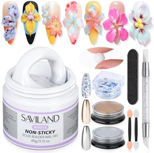 SAVILAND 60 g Solid Builder Nail Gel Kit Non Sticky, White by SAVILAND