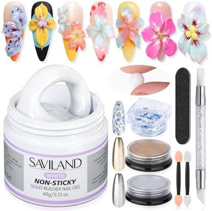 SAVILAND 60 g Solid Builder Nail Gel Kit Non Sticky, White by SAVILAND