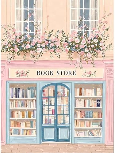 GEMOUJ Paint by Number Pink Book Shop DIY Painting On Canvas, Paint by Numbers Kit for Adults,Perfect for Paint by Numbers for Adults Beginner,Home Wall Decor16 x 20 Inch by Unknown