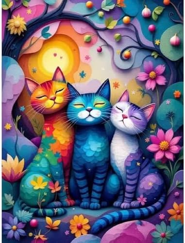 VIGEGU Cat Paint by Numbers Kit for Adults Beginner,Easy Adult Paint by Number Kits on Canvas DIY Painting for Beginners Art by Numbers for Home Wall Decor 16x20 Inch by VIGEGU