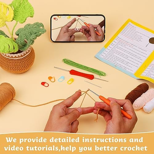 kgxulr Crochet Kit, Monstera Leaves Knitting Kit, Crochet Kit for Beginners - Image 3