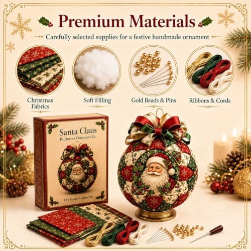 SellQuick Christmas Classics Patchwork Ornament DIY Kit，C+D - Image 3