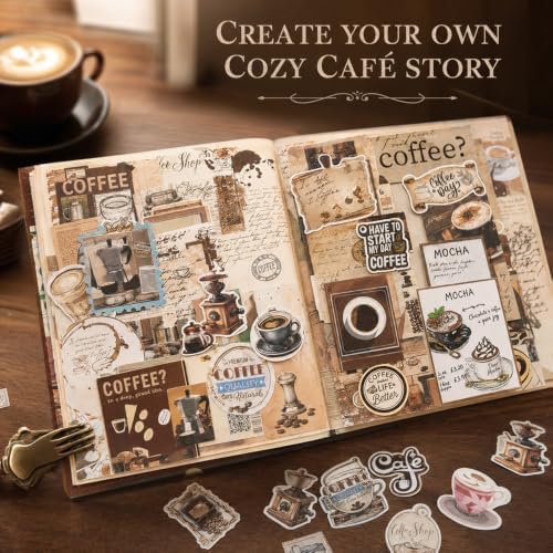 Diuhofart Coffee Scrapbooking Kit, TN Notebook & Journaling Stickers - Image 2