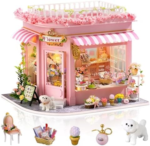 Dollhouse Kit, DIY Miniature House Kit w/LED Lights for Adults by MakingLifeFunforCool